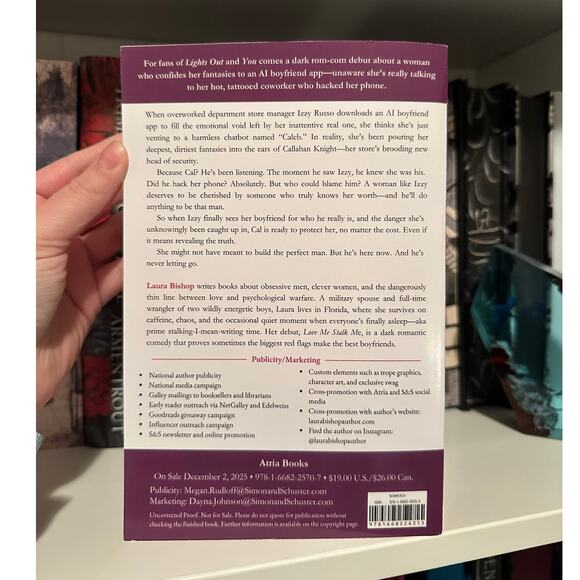 Love Me Stalk Me By Laura Bishop Paperback ARC 12/25 - Picture 3 of 7